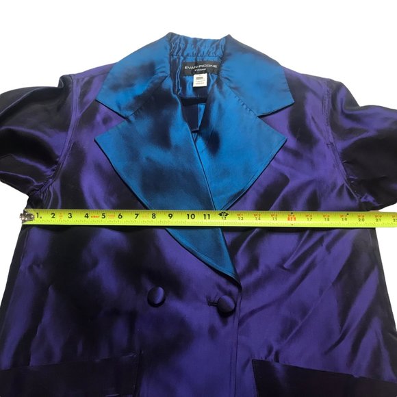 Metallic Blue Purple Formal Coat Women's 4 Evening Evan Picone Prom Party - Picture 7 of 8